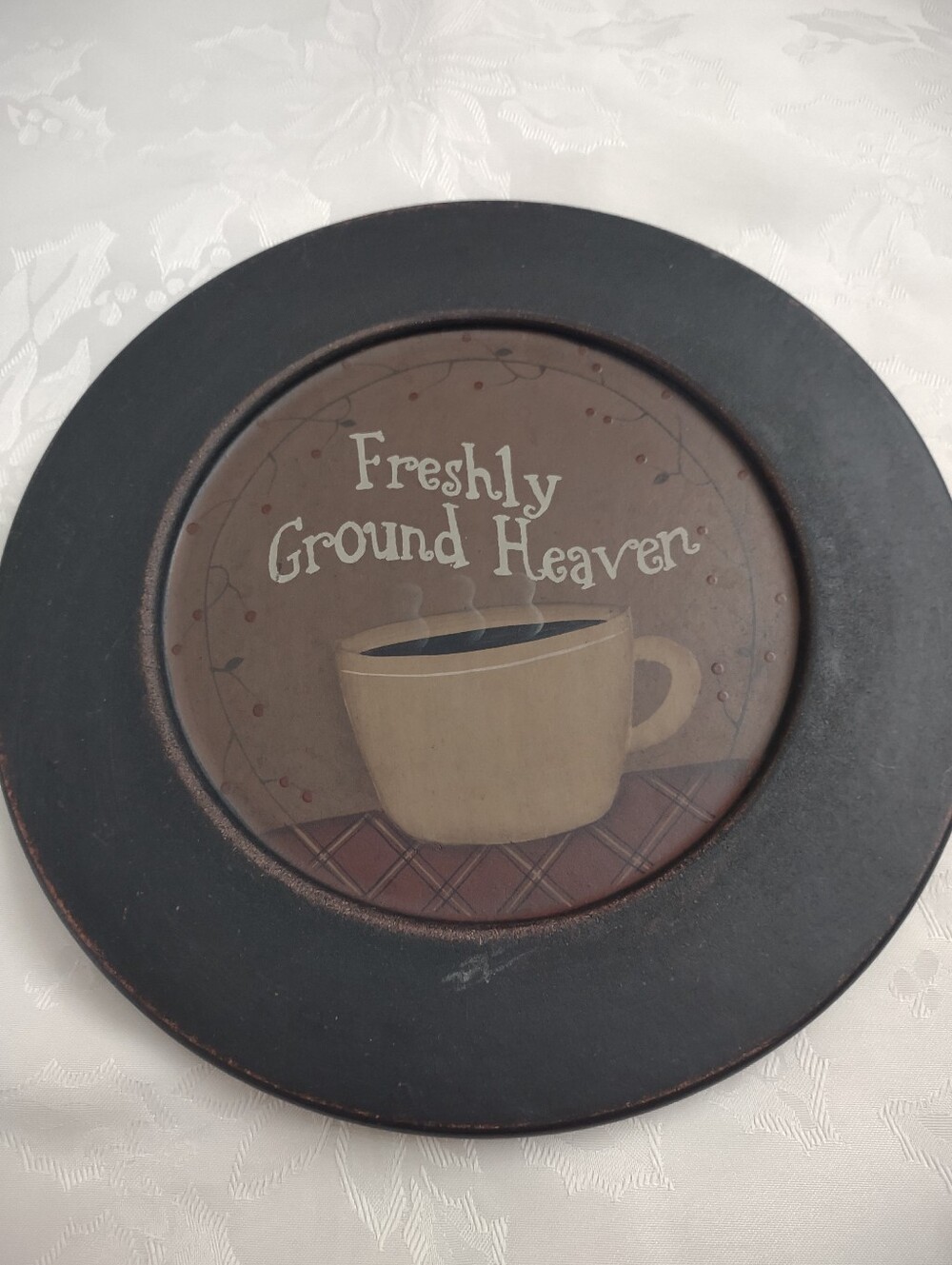 Barbara Lloyd The Hearthside Hand Painted Wood Plate Country Deco